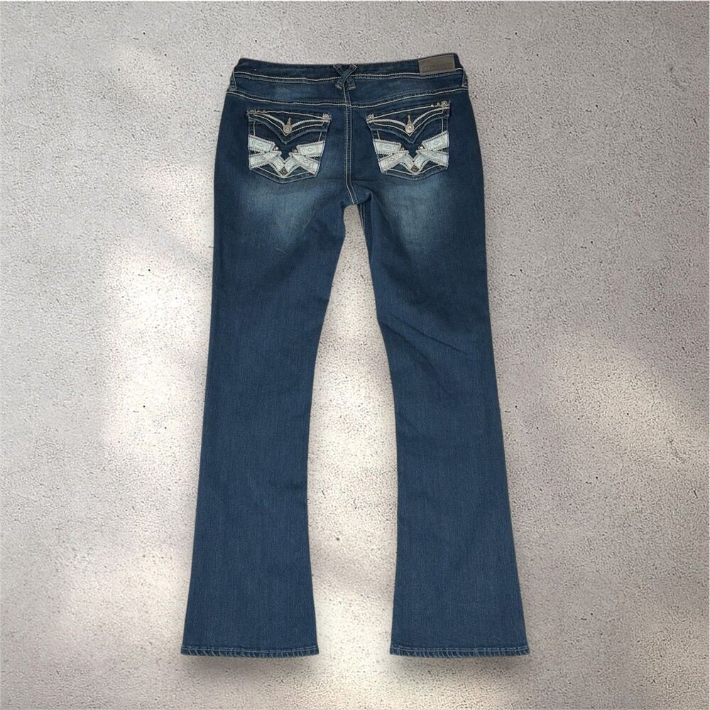 Hydraulic Lola Curvy Bootcut Jeans Juniors 13/14 Blue Denim Slim Embroidered Y2K - Picture 2 of 9
